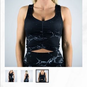 Buffbunny Black Marble Twist Top (No Pads)